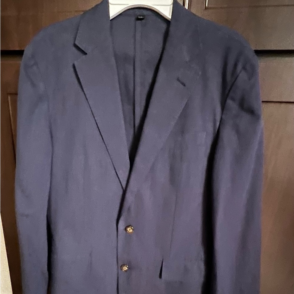 J. Crew - Men’s Ludlow Slim Linen, Unlined Jacket, Blue, Size 34S.